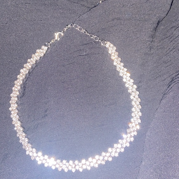Rhinestone Choker for Grad, Wedding, Summer celebrating sparkles. - Picture 3 of 6